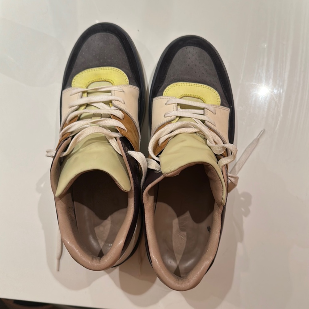 Lanvin Yellow/Brown Leather Boots UK 7 US 8